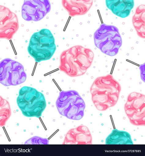 Colorful Sweet Cotton Candy On A White Background Vector Image