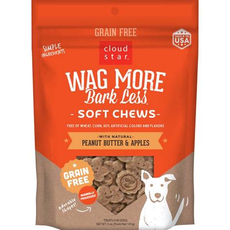 Wag More Bark Less 5 Oz Grain Free Soft Chews With Peanut Butter
