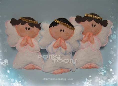 Felices fiestas para todos besos y abrazos virtuales. Figuras de angelitos para bautizo hechos con fomi - Imagui