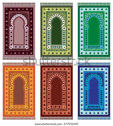 Prayer Mats Islamic Rugs Muslim Carpet Stock Vector Royalty Free