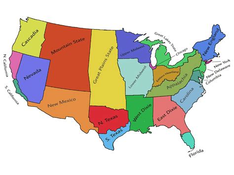 An Alternative Configuration Of Continental American States With