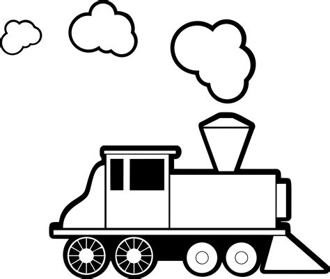 Train Rail Transport Steam Locomotive Png Clipart Black And White