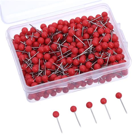 Buy 500 Pack Push Pins Tacks 18 Inch Small Size Red Online At
