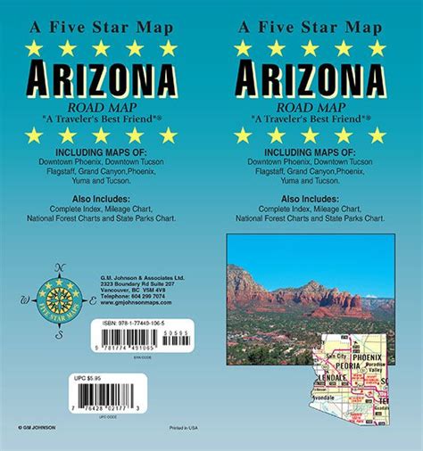 Arizona Arizona State Map Gm Johnson Maps