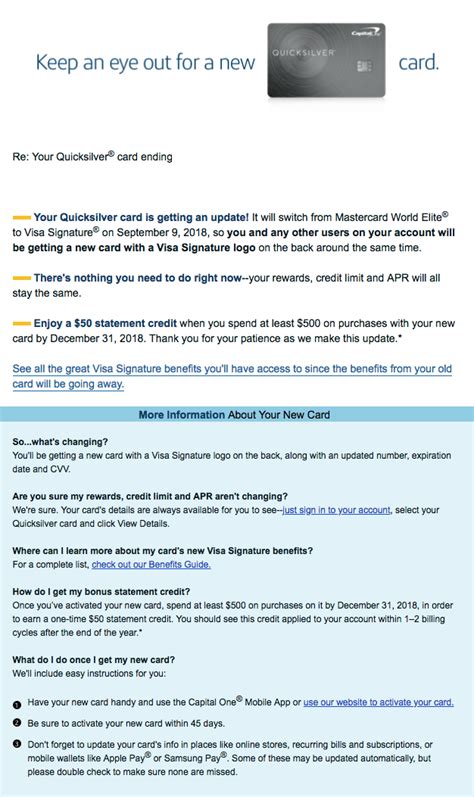 Capital One Quicksilver Mastercard Changing To Visa 50 Bonus