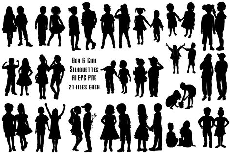 Little Boy And Girl Couple Silhouettes Ai Eps Png By Me And Ameliè
