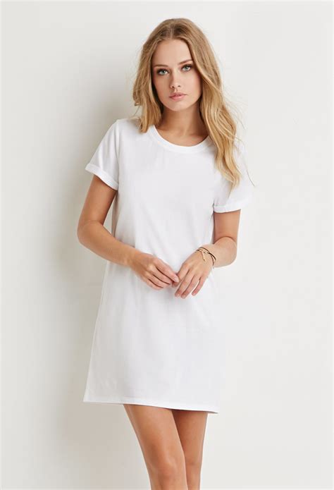 Lyst Forever 21 Cotton T Shirt Dress In White