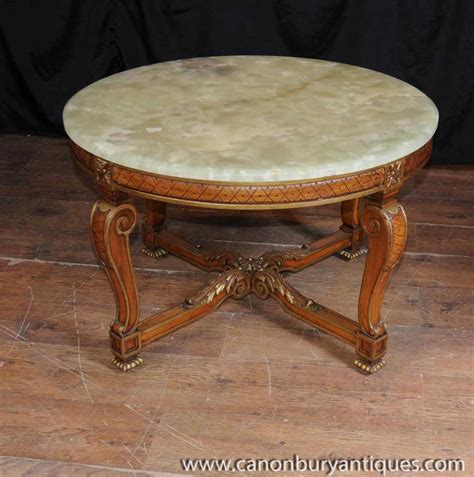Dedicated to the art and science of coffee. Antique French Walnut and Onyx Coffee Table Cocktail Tables
