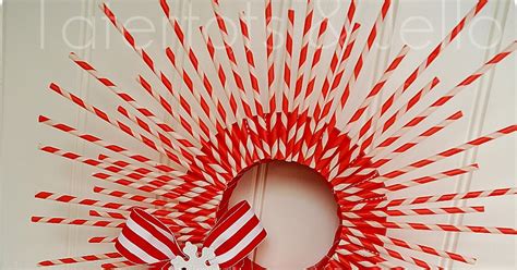 Modern Palm Boutique Striped Paper Straw Wreath Christmas Tutorial