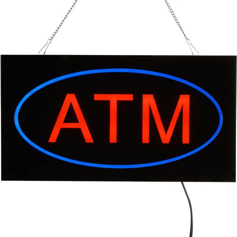 Choice 19 X 10 Led Solid Rectangular Blue And Red Atm Sign With Two