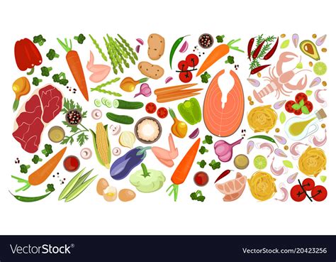 Food Collection Collage Royalty Free Vector Image