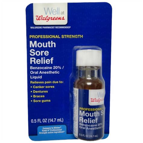 Walgreens Professional Strength Mouth Sore Relief Anesthetic Liquid 0