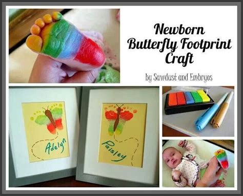 Foot Butterfly Footprint Crafts Butterfly Footprints Baby Crafts