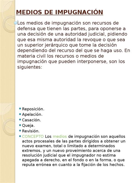 Medios De Impugnación Ley Procesal Jurisdicción