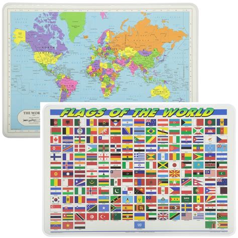 Buy Painless Learning Educational Placemats World And World S Set Non