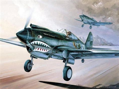 Curtiss P 40 Warhawk Flying Tigers Aircraft Art Aircraft Painting