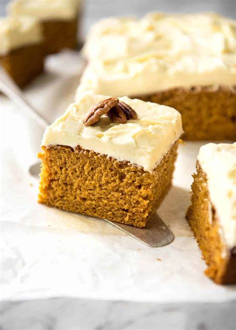 Pour ½ cup (125 ml) of the cake batter into the pan and spread along the bottom. Pumpkin Cake with Cream Cheese Frosting | RecipeTin Eats