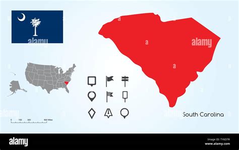 Map Of The United States Of America With The Selected State Of South