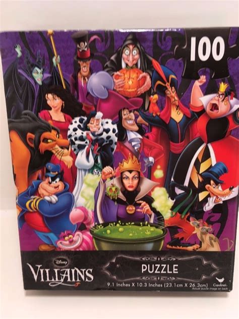 Puzzle Disney Villains 100 Pcs Ursula Cruella Scar Maleficent Hook