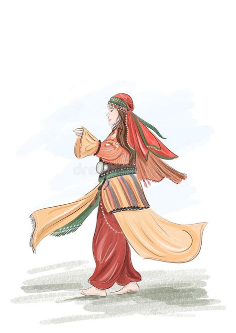 Traditional Turkish Woman Stock Illustration Illustration Of Footwear