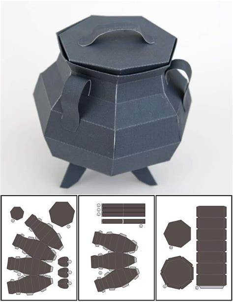 Papermau Halloween Special Witchs Cauldron Candy Box Paper Model By