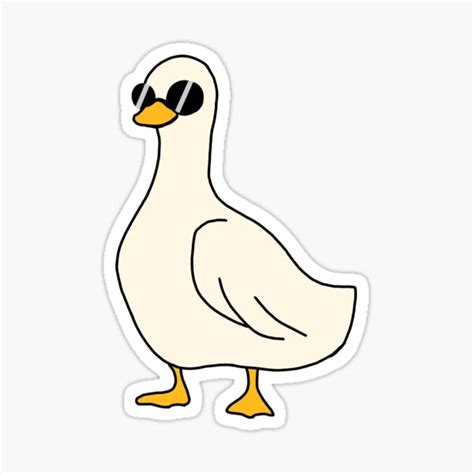 Duck With Sunglasses Sticker By Cakey Kelly Redbubble