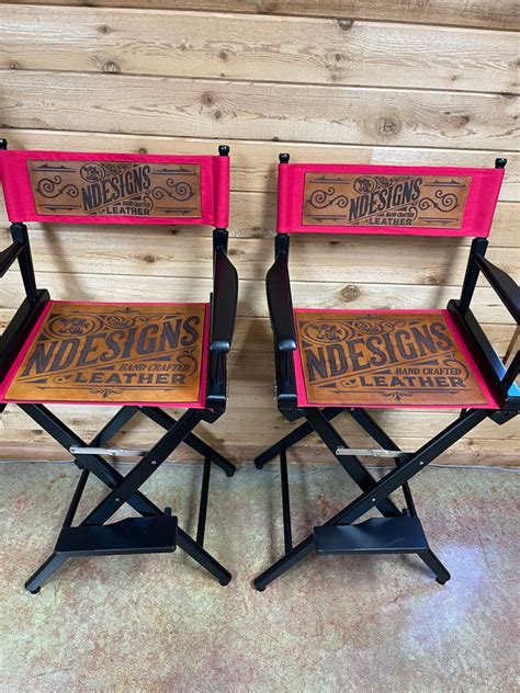 Customized Tall Directors Chair Ndesignsleather