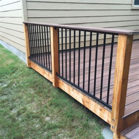 Cedar Deck With Black Railing Railing Design Site