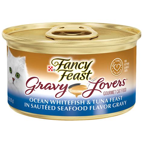 It's fortified with all the minerals and vitamins that your cat needs to thrive. Fancy Feast Gravy Lovers Gourmet Canned Cat Food, Ocean ...