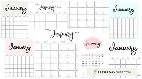 January 2025 Calendar 20 Cute And Free Printables Saturdayt
