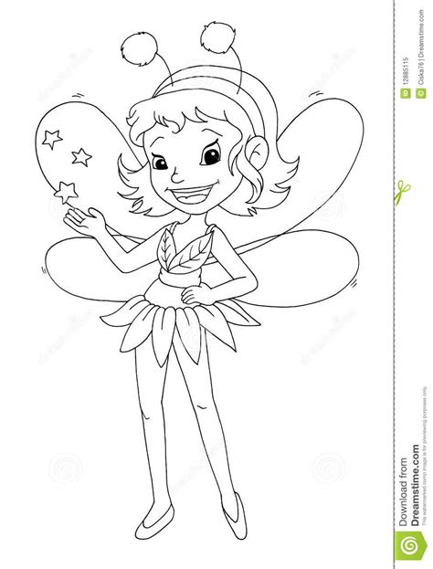 Black And White Little Fairy Stock Illustration