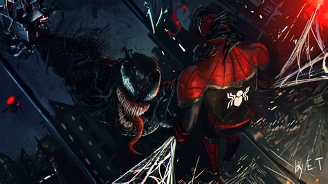 1920x1080 Venom And Spiderman Art Laptop Full Hd 1080p Hd 4k Wallpapers