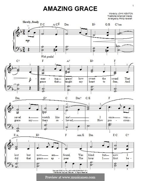 Buy this item to display, print, and enjoy the complete music. Amazing Grace (Printable Scores) by folklore - sheet music on MusicaNeo