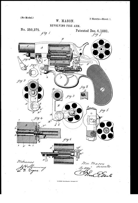 mason revolver patent 1881 weapons guns guns and ammo homemade weapons gun art patent