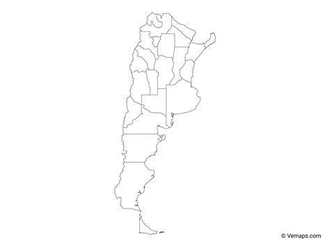 Outline Map Of Argentina With Provinces Free Vector Maps