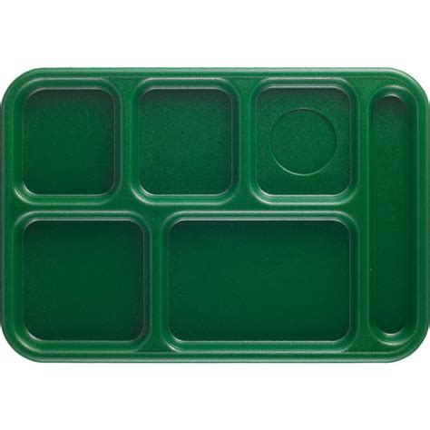 Cambro 6 Compartment Plastic Lunch Tray 24pk Sherwood Green Bct1014 119