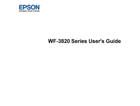 Epson Wf 3820 Series User Manual Pdf Download Manualslib