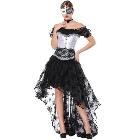 Buy Women Black Steampunk Corset Dress Victorian Retro