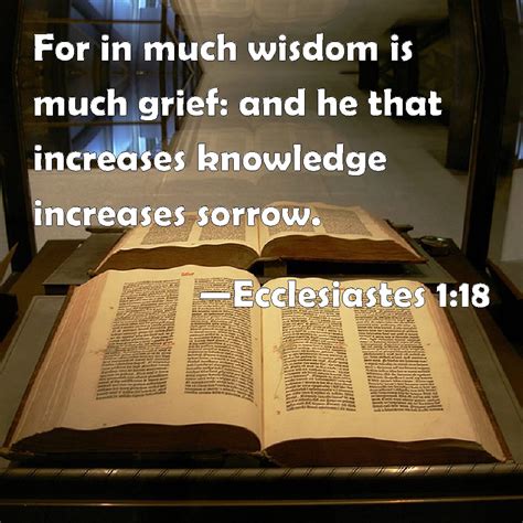 Ecclesiastes 118 For In Much Wisdom Is Much Grief And He That