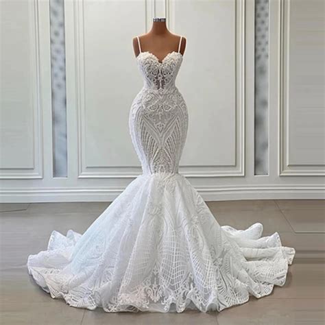2023 Magnificent Wedding Dresses Beading Pearls Mermaid Pretty