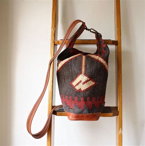Woven Kilim Backpack Native Style Carpet Bag