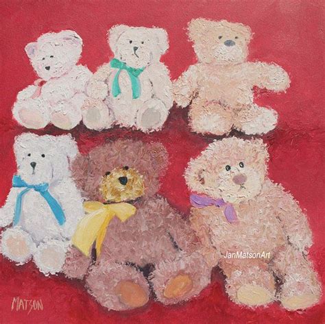 Christmas Painting Teddy Bear Painting Nursery By Janmatsonart