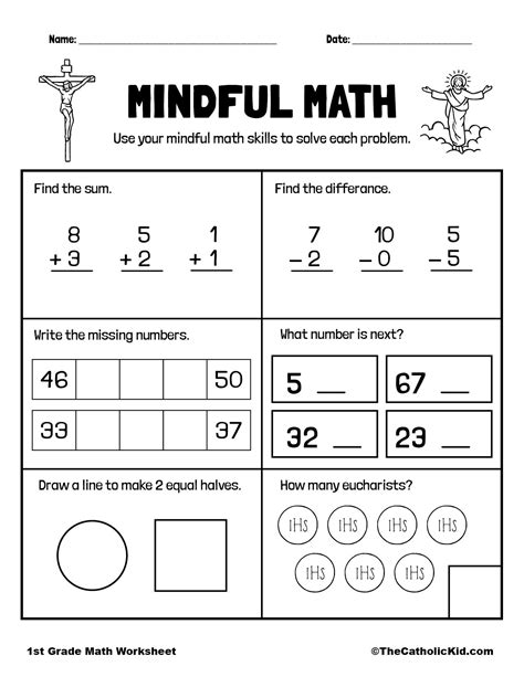1st Grade Math Printable Worksheets Free