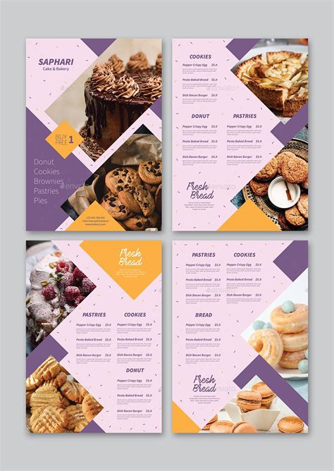 Bakery Menu Flyer Bakery Menu Menu Flyer Menu Card Design
