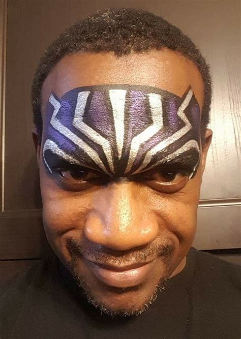 Cory Morgan Black Panther Face Painting Design Superhero