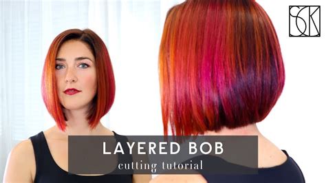 Layered Bob Haircut Tutorial By Sck Youtube