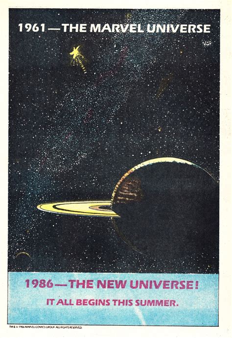 Starlogged Geek Media Again 1986 Marvels New Universe Teaser Print Ad