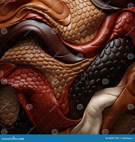 3d Leather A Close Up Of Snake Skins With Bold Palette And Nature