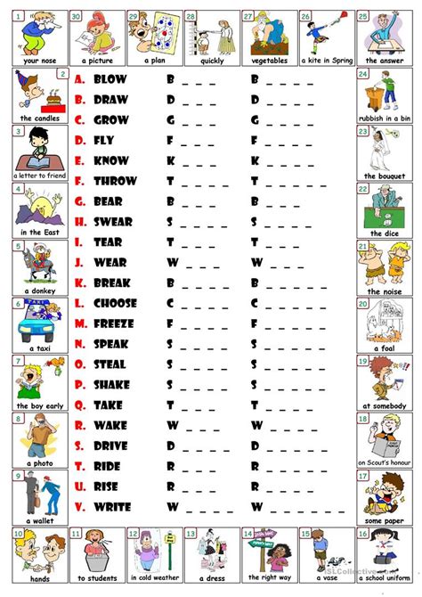 Irregular Verbs 1 English Esl Worksheets For Distance Learning And