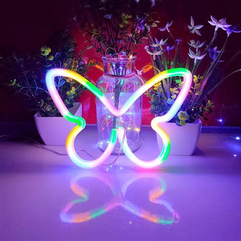 Rainbow Butterfly Led Neon Sign Butterfly Wall Light